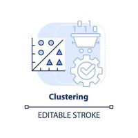 Clustering light blue concept icon. Data mining technique abstract idea thin line illustration. Data segmentation. Isolated outline drawing. Editable stroke. vector