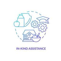 In kind assistance blue gradient concept icon. School feeding and nutrition. Social assistance abstract idea thin line illustration. Isolated outline drawing. vector