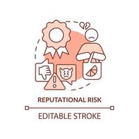 Reputational risk terracotta concept icon. Risk type abstract idea thin line illustration. Threats to company reputation. Isolated outline drawing. Editable stroke. vector