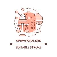 Operational risk terracotta concept icon. Risk category abstract idea thin line illustration. Vulnerabilities. Isolated outline drawing. Editable stroke. vector