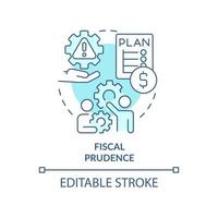 Fiscal prudence turquoise concept icon. Risk management advantage abstract idea thin line illustration. Financial market. Isolated outline drawing. Editable stroke. vector