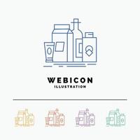 packaging. Branding. marketing. product. bottle 5 Color Line Web Icon Template isolated on white. Vector illustration