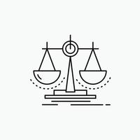 Balance. decision. justice. law. scale Line Icon. Vector isolated illustration