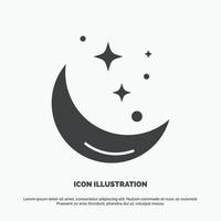 Moon. Night. star. weather. space Icon. glyph vector gray symbol for UI and UX. website or mobile application