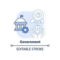 Government light blue concept icon. Big data application abstract idea thin line illustration. Improve public-sector work. Isolated outline drawing. Editable stroke. vector