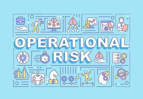 Operational risk word concepts blue banner. Business financial safety. Infographics with icons on color background. Isolated typography. Vector illustration with text.