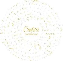 Golden Confetti And Streamer Ribbon Falling On Transparent Background. Vector