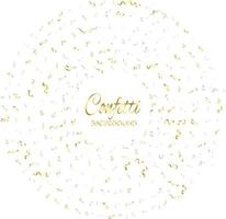 Golden Confetti And Streamer Ribbon Falling On Transparent Background. Vector