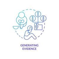 Generating evidence blue gradient concept icon. Programs impact. Social protection activity abstract idea thin line illustration. Isolated outline drawing. vector