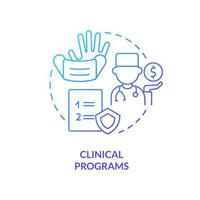 Clinical programs blue gradient concept icon. Professional assistance. Medical care service abstract idea thin line illustration. Isolated outline drawing. vector