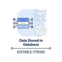 Data stored in database light blue concept icon. Database management system abstract idea thin line illustration. Isolated outline drawing. Editable stroke. vector