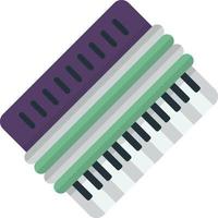 mini ilustración de teclado de piano en estilo minimalista vector