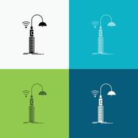 lights. street. wifi. smart. technology Icon Over Various Background. glyph style design. designed for web and app. Eps 10 vector illustration