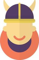 boy wearing a hat with horns illustration in minimal style vector