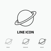 planet. space. moon. flag. mars Icon in Thin. Regular and Bold Line Style. Vector illustration