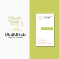 Business Logo for Account. profile. report. edit. Update. Vertical Green Business .Visiting Card template. Creative background vector illustration