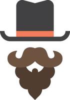 fake mustache and top hat illustration in minimal style vector