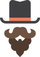 ilustración de bigote falso y sombrero de copa en estilo minimalista vector