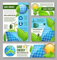 Save energy business banner template design vector