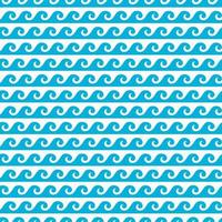 Blue sea and ocean waves seamless navy pattern vector