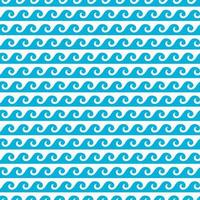 Blue sea and ocean waves seamless navy pattern vector