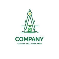 Design. measure. product. refinement. Development Flat Business Logo template. Creative Green Brand Name Design. vector