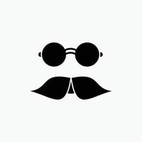 moustache. Hipster. movember. glasses. men Glyph Icon. Vector isolated illustration