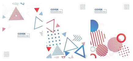 Covers templates set with bauhaus. memphis and hipster style graphic geometric elements. Applicable for placards. brochures. posters. covers and banners. Vector illustrations