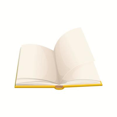 Cartoon open book with blank pages vector textbook