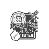 Japanese music festival icon with vector shamisen