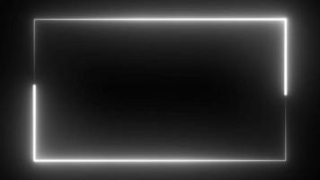 White Neon Frame Stock Video Footage for Free Download