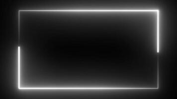 White Neon Frame Stock Video Footage for Free Download