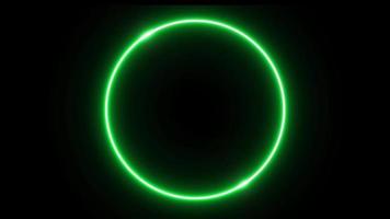 cercle fluide de lueur de néon vert sur fond noir video