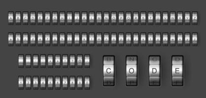 fuente de bloqueo de código de combinación, tipo de candado, tipo de letra vector