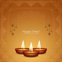 feliz diwali festival tradicional hindú celebración diseño de fondo decorativo vector