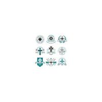 Easter greeting element crucifix cross vector icon