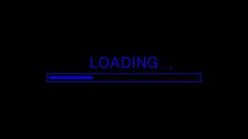 blauer Ladebildschirm-Animationsvideoeffekt auf schwarzem Hintergrund video