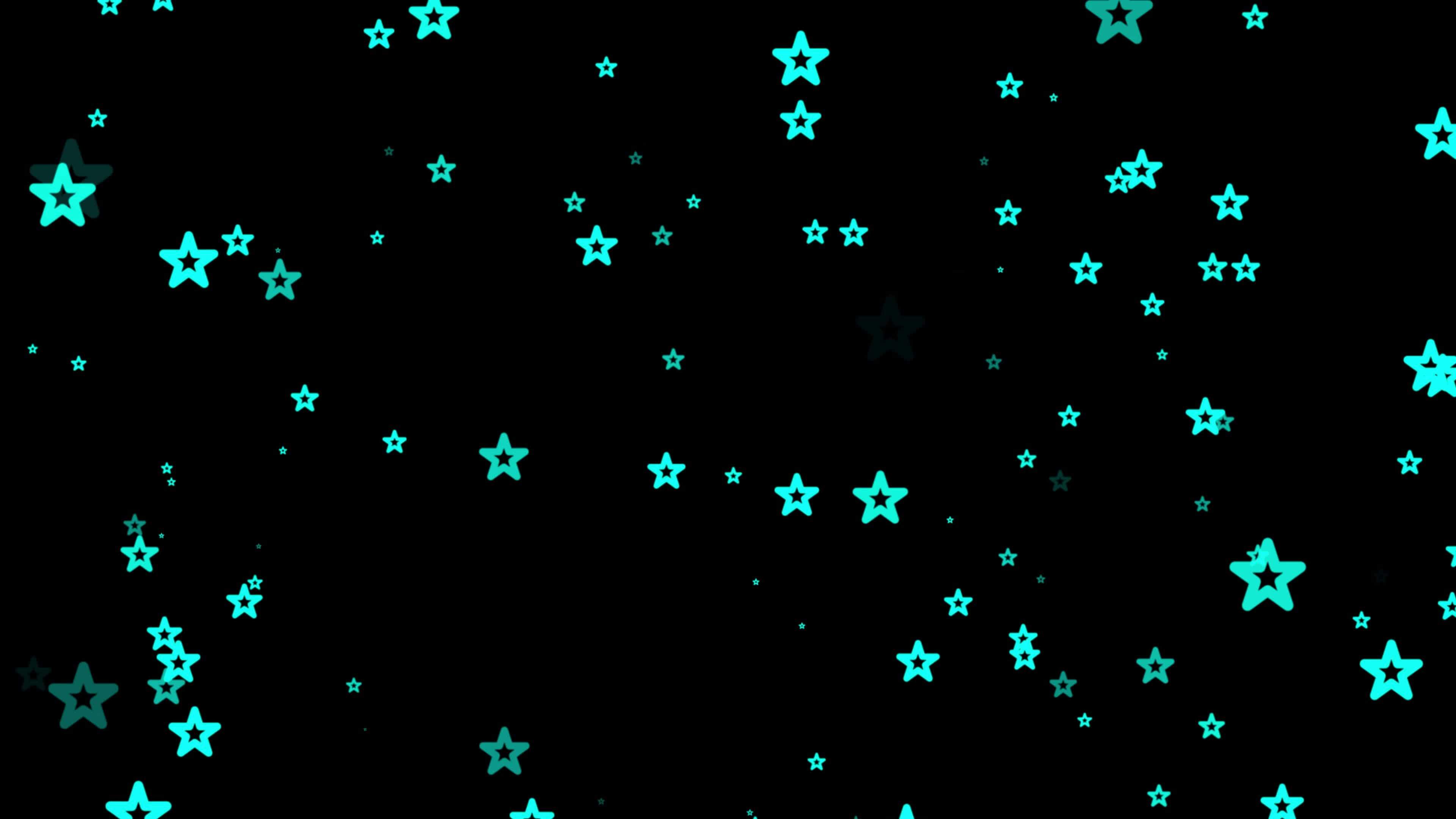 LIGHT Blue Star particle motion on black background 12963523 Stock