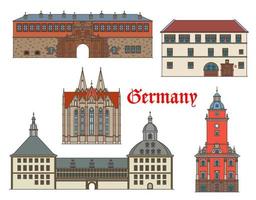 Germany buildings, Gotha and Muhlhausen, Thuringia vector