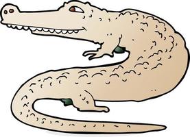 doodle character cartoon alligator vector