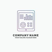 monitoring. health. heart. pulse. Patient Report Purple Business Logo Template. Place for Tagline vector