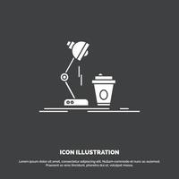 studio. design. coffee. lamp. flash Icon. glyph vector symbol for UI and UX. website or mobile application