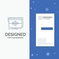 Business Logo for Audio. frequency. hertz. sequence. wave. Vertical Blue Business .Visiting Card template vector