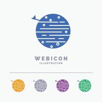 moon. planet. space. squarico. earth 5 Color Glyph Web Icon Template isolated on white. Vector illustration