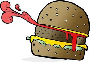 doodle cartoon burger vector