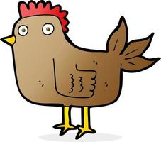 doodle character cartoon hen vector