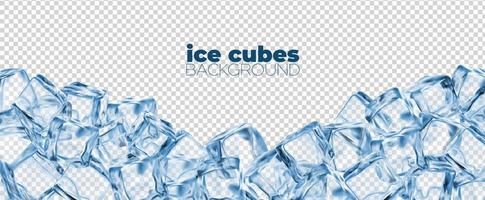 fondo de cubos de hielo realistas, bloques de hielo de cristal
