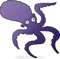 doodle character cartoon octopus vector