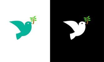 Template logo dove with leafs vector