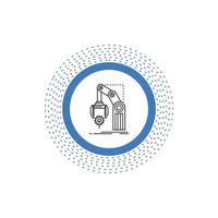 Automation. factory. hand. mechanism. package Line Icon. Vector isolated illustration